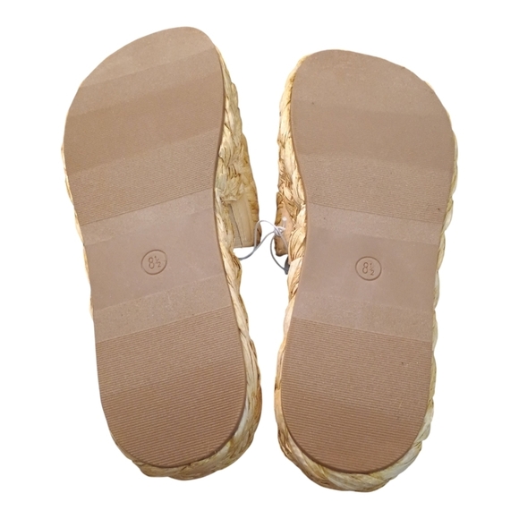 NIB A New Day Casey Woven Straw Platform Sandals Beige Size 8.5 Coastal Boho - Picture 5 of 8